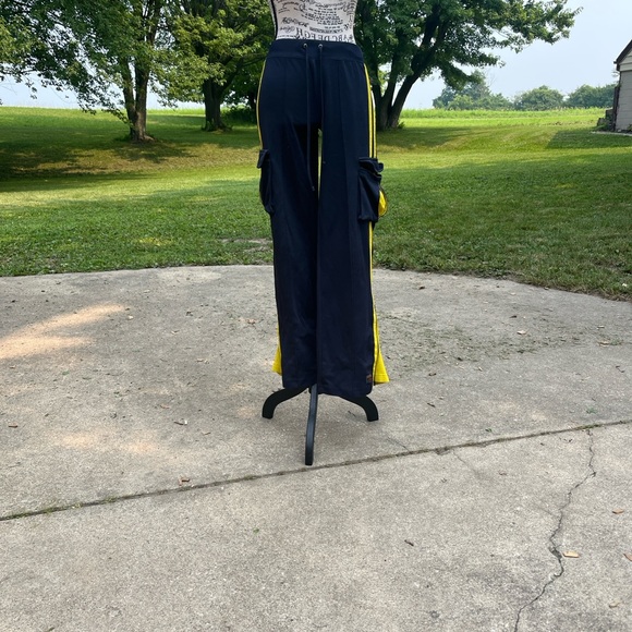 Black and Yellow Women's Boot Cut Pants - Picture 1 of 13